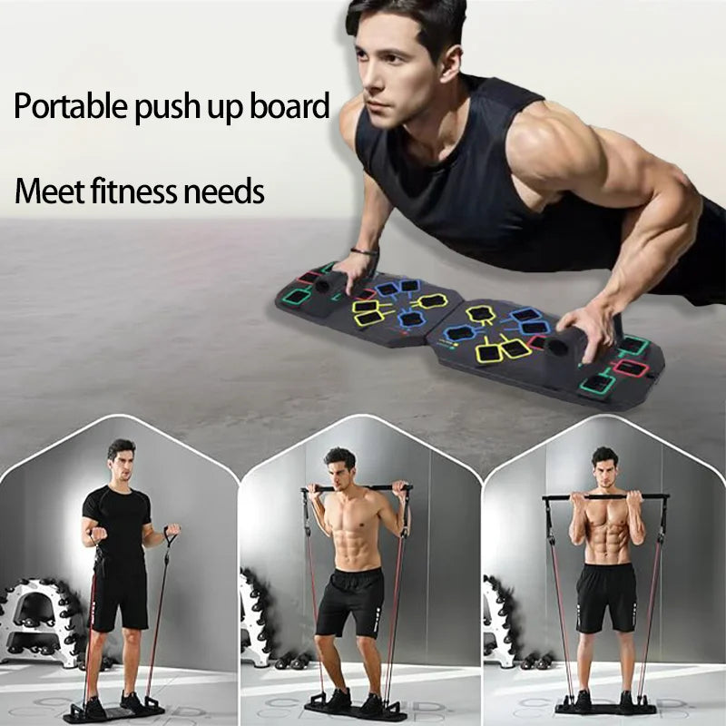 Nuevo Set Portátil de Tabla Multifuncional para Flexiones con Asas — Equipo de Ejercicio Plegable para Entrenamiento de Pecho, Abdomen, Brazos y Espalda.