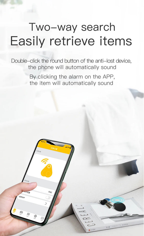 Mini localizador GPS con alarma antipérdida, llavero con etiqueta inteligente Compatible con Bluetooth, rastreador de llaves para perros, mascotas y niños