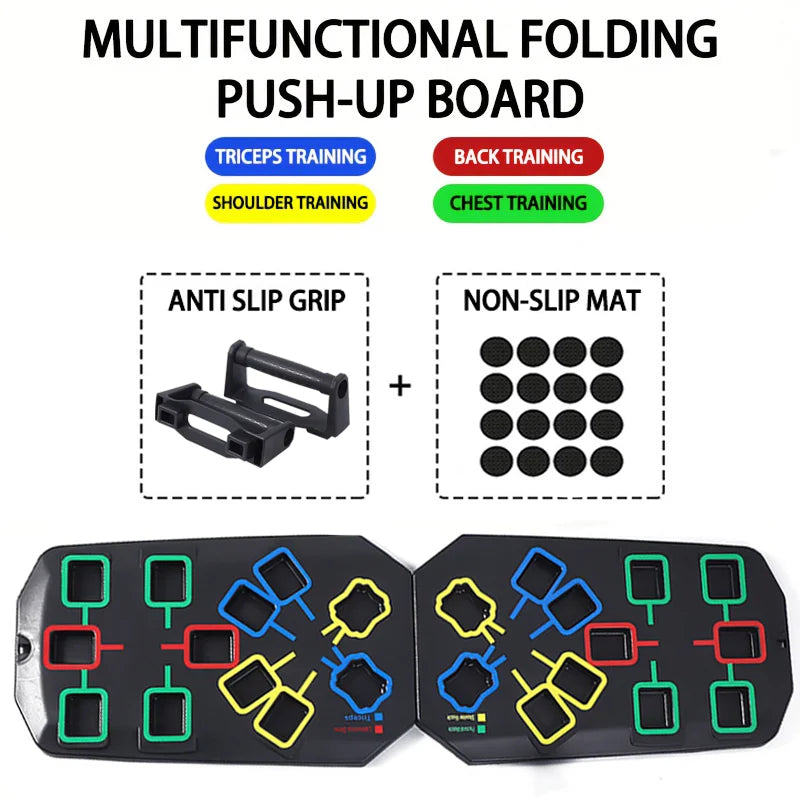 Nuevo Set Portátil de Tabla Multifuncional para Flexiones con Asas — Equipo de Ejercicio Plegable para Entrenamiento de Pecho, Abdomen, Brazos y Espalda.