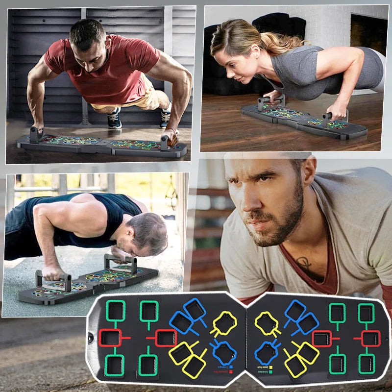 Nuevo Set Portátil de Tabla Multifuncional para Flexiones con Asas — Equipo de Ejercicio Plegable para Entrenamiento de Pecho, Abdomen, Brazos y Espalda.